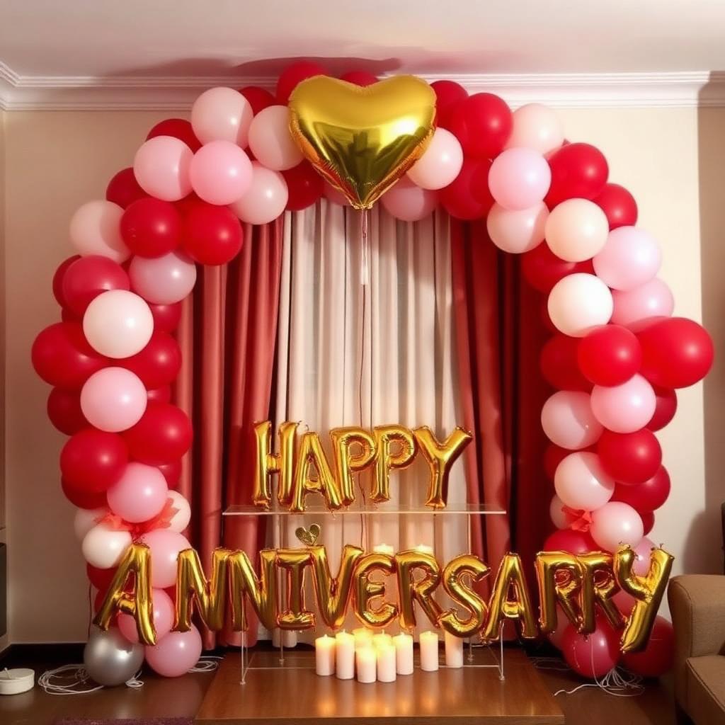 Anniversary balloon arch
