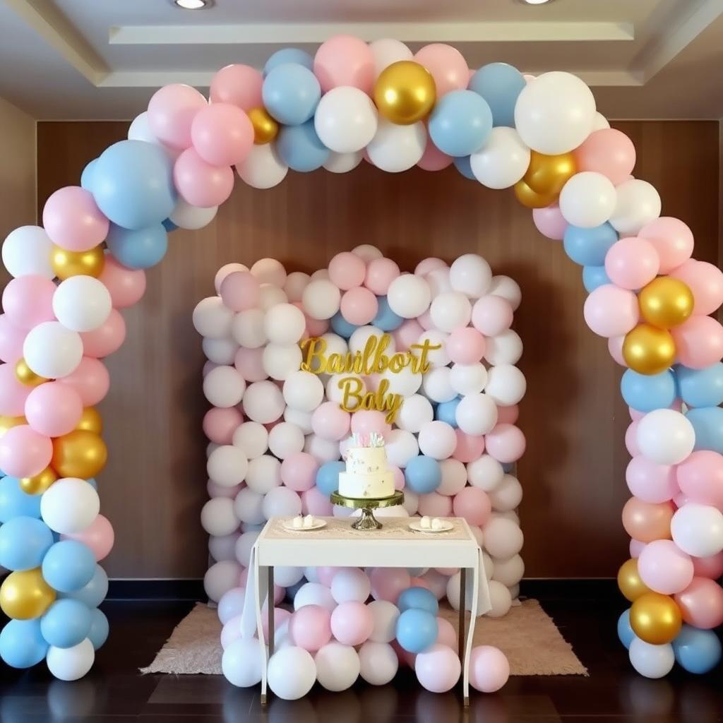 Baby shower balloon arch