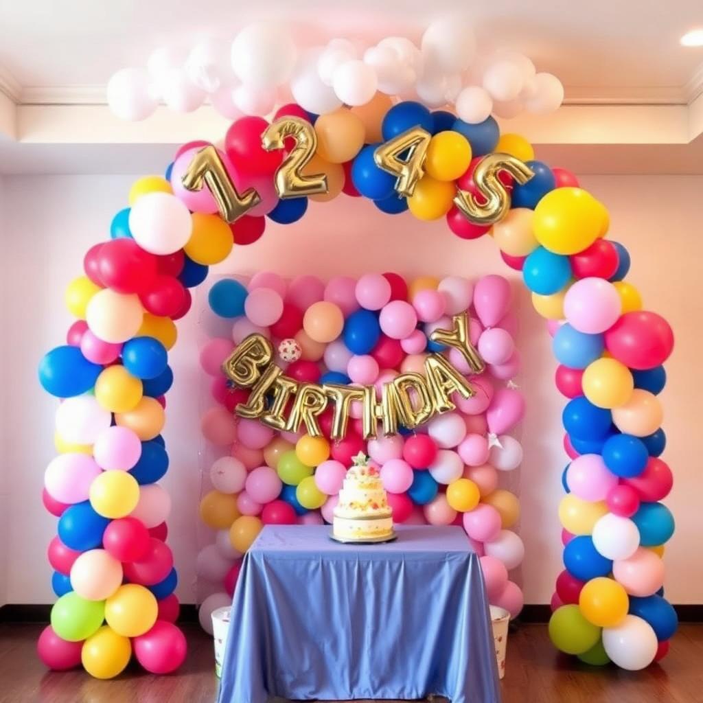 Birthday balloon decor