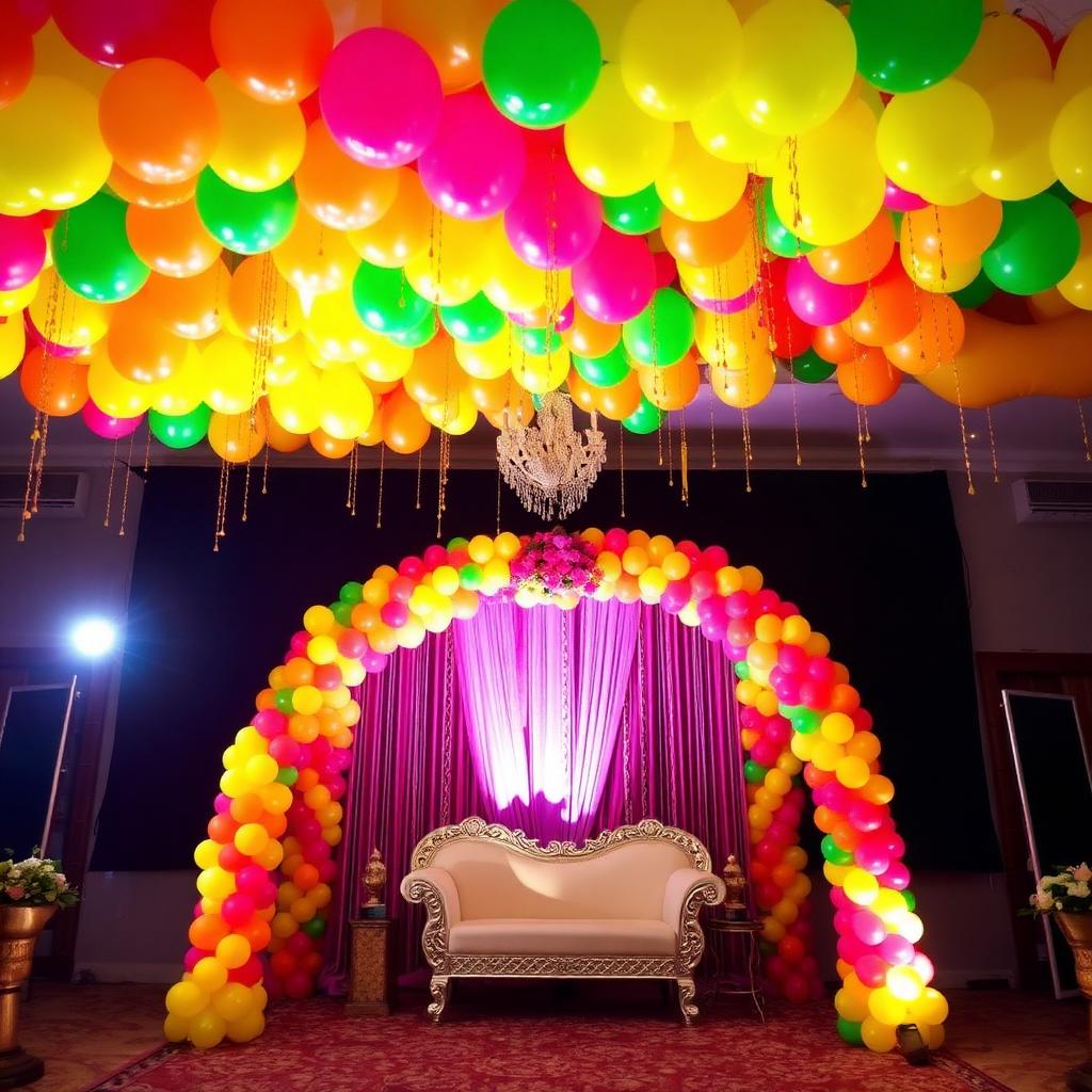 Mehndi balloon decor